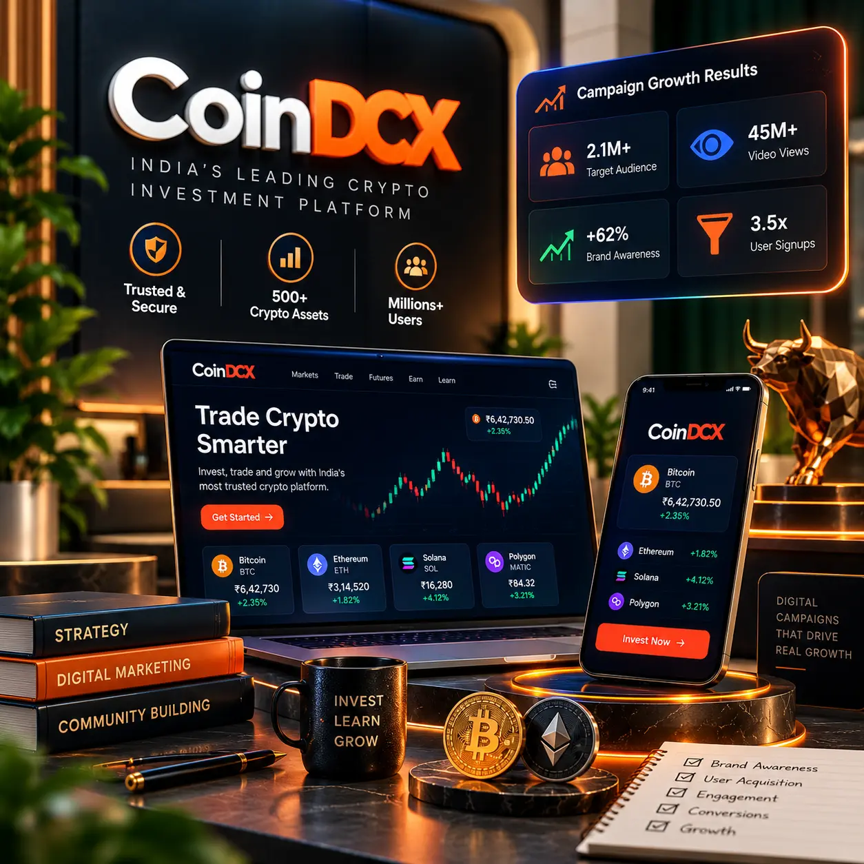 CoinDCX: driving massive engagement on YouTube campaign artwork