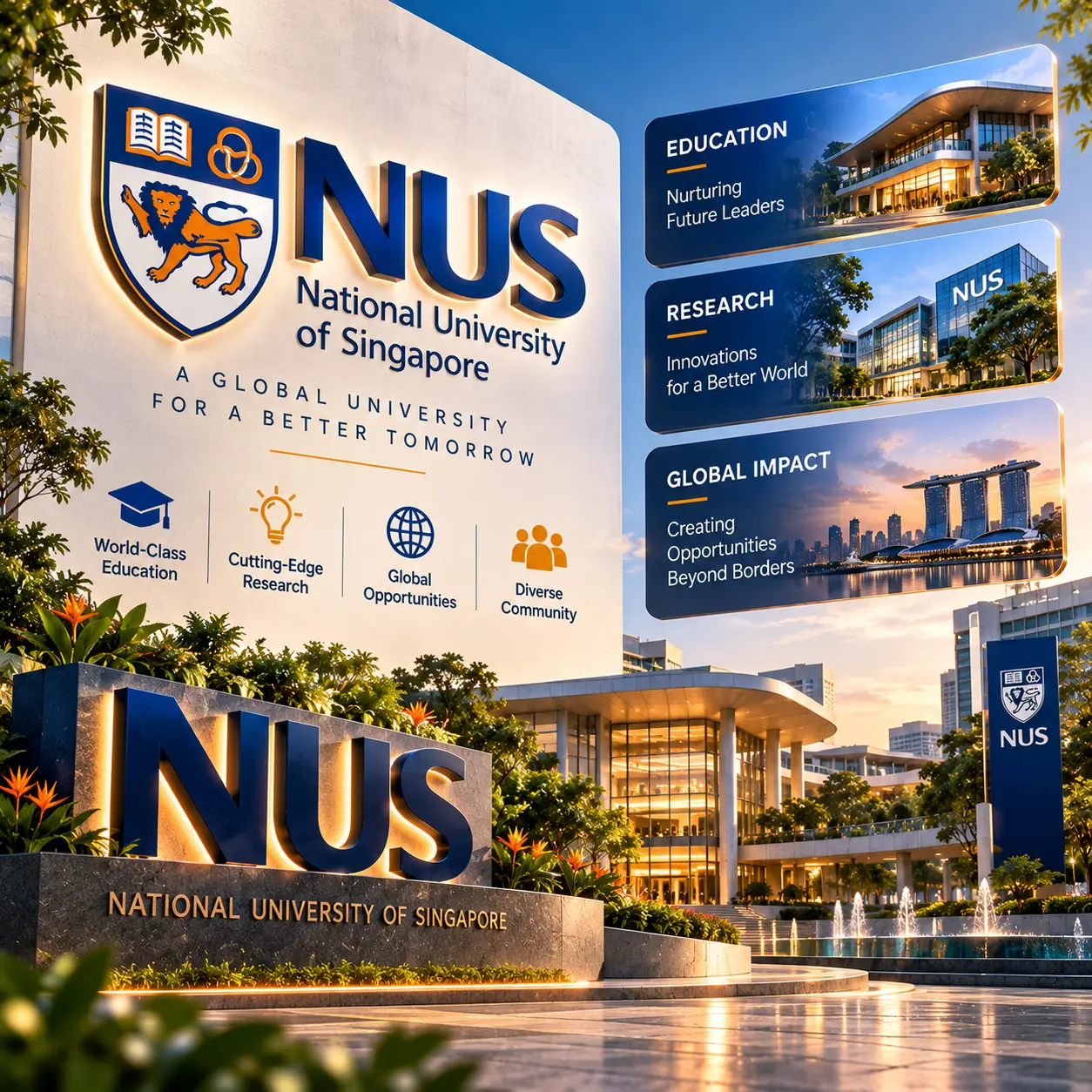 NUS: capturing high-intent international leads campaign artwork